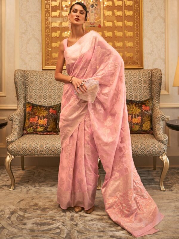 Baby Pink Cotton Saree 2