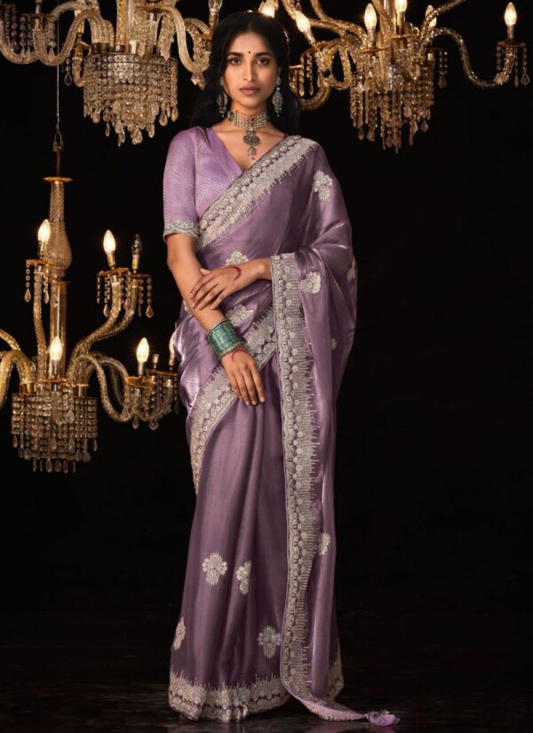 Fancy Fabric Purple Classic Saree 1