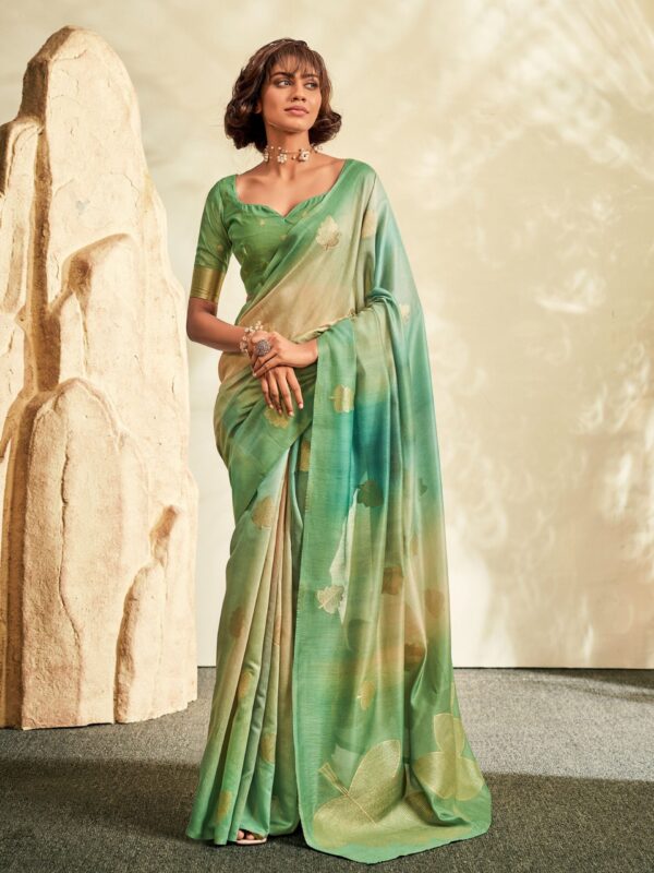 Green Lime Banarasi Handloom Khadi Silk Saree 3 scaled 1