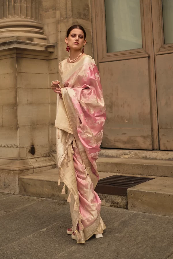 baby pink banarasi saree 2 1