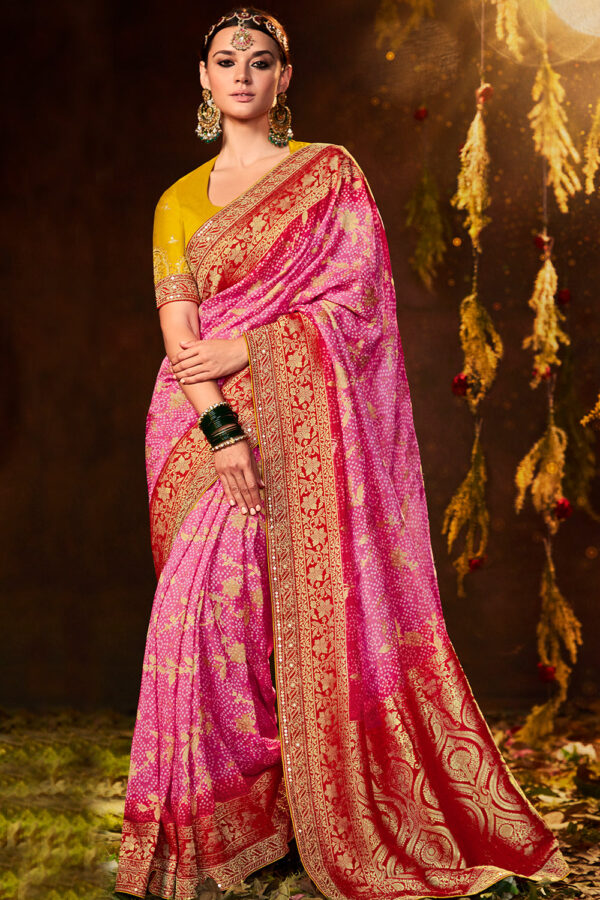 bandhej silk saree 6