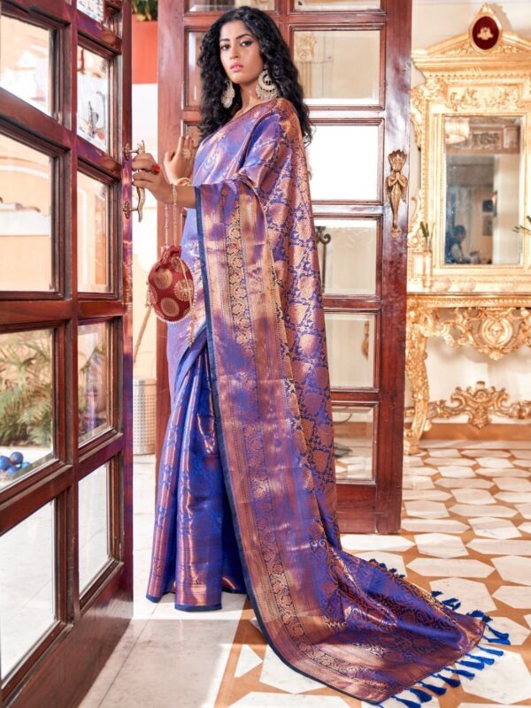 blue kanjvaram saree 1