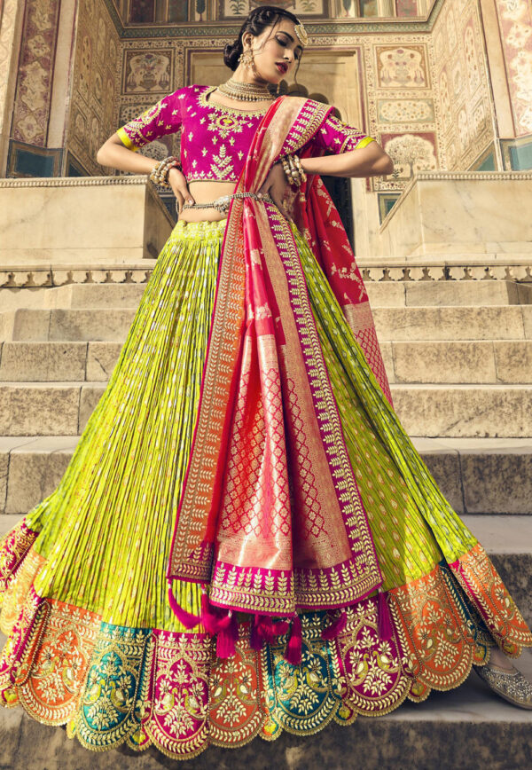 green pink choli 2