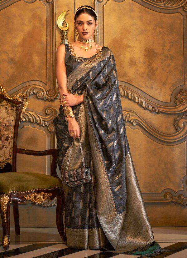 grey silk saree 2