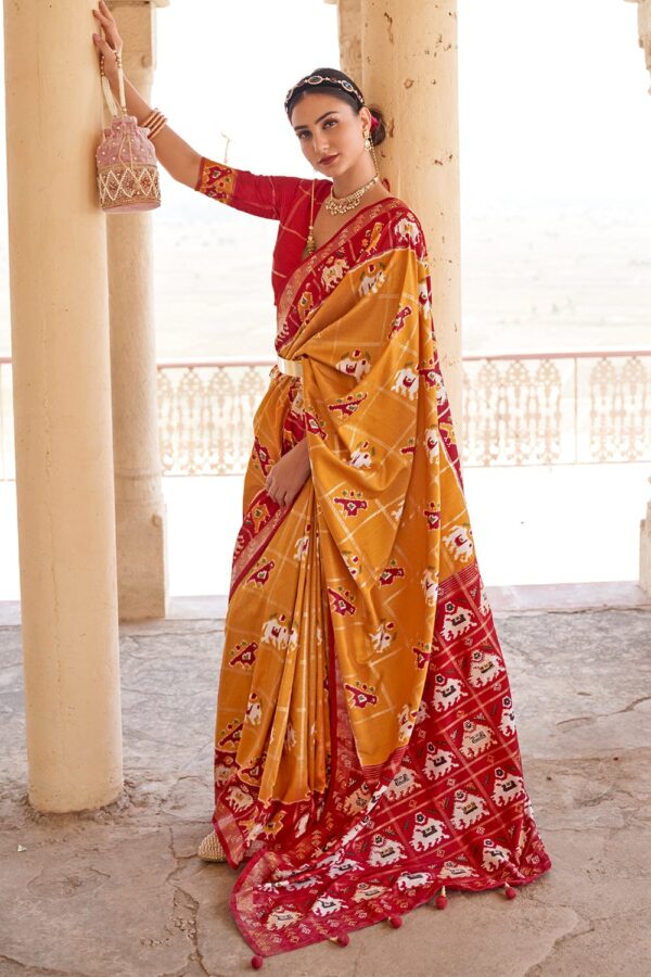 mustard yellow patola saree 1