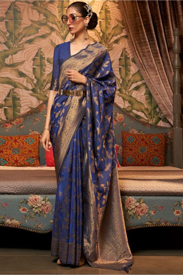 navy blye kanjivaram saree