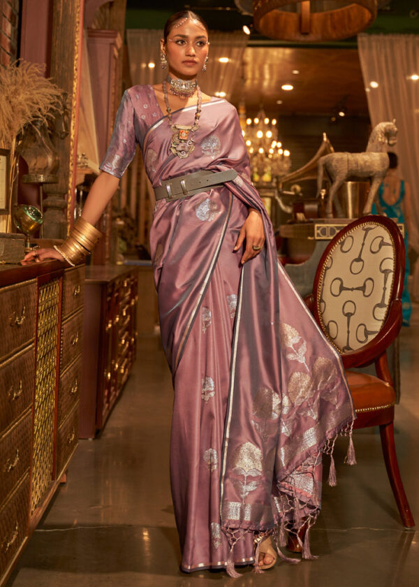 onion pink silk saree 4