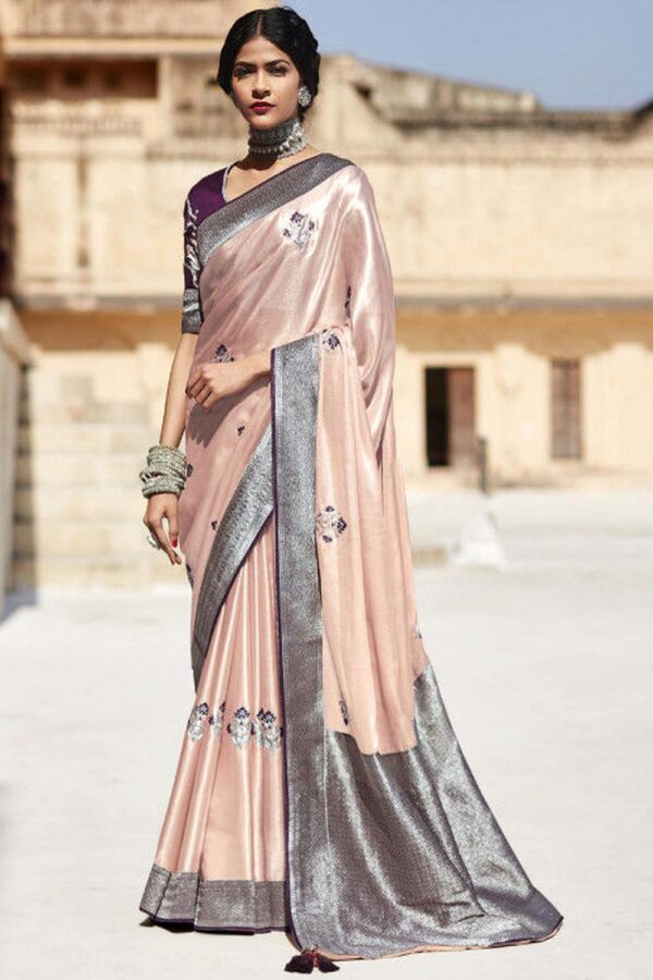 peach color sarees 1 1