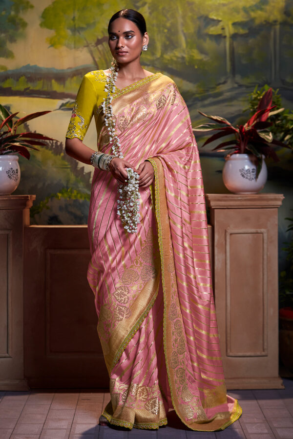 pink dola silk banarasi saree 6