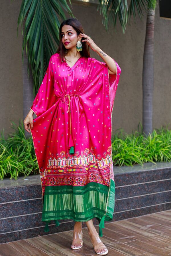 pink gaji silk kaftan 3