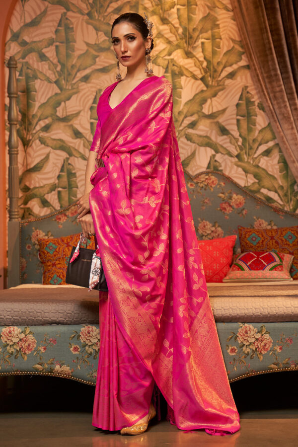 pink kanjivaram silk saree 3