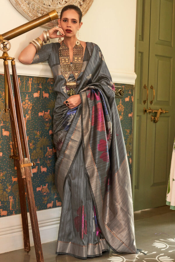 powder grey saree 2