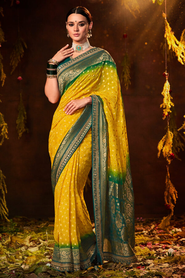 pure georgette bandhej saree 10