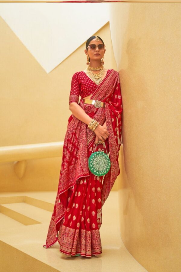 red organza saree 6