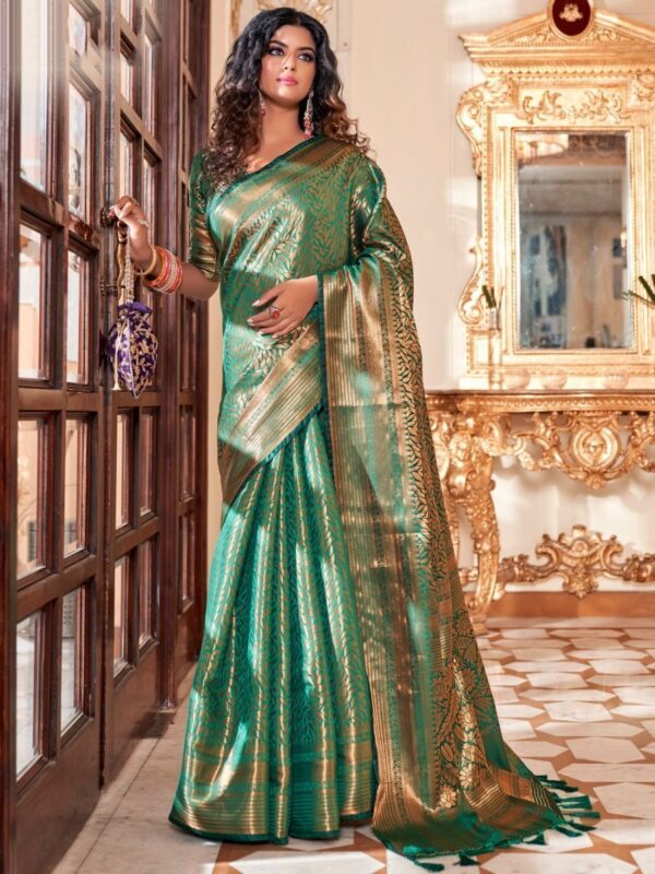 sea green kanjivaram saree 1