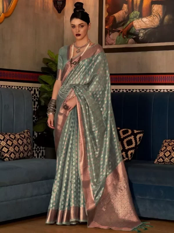 sea green silk saree 1