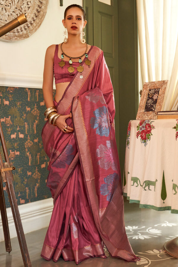 taffy pink silk saree 4